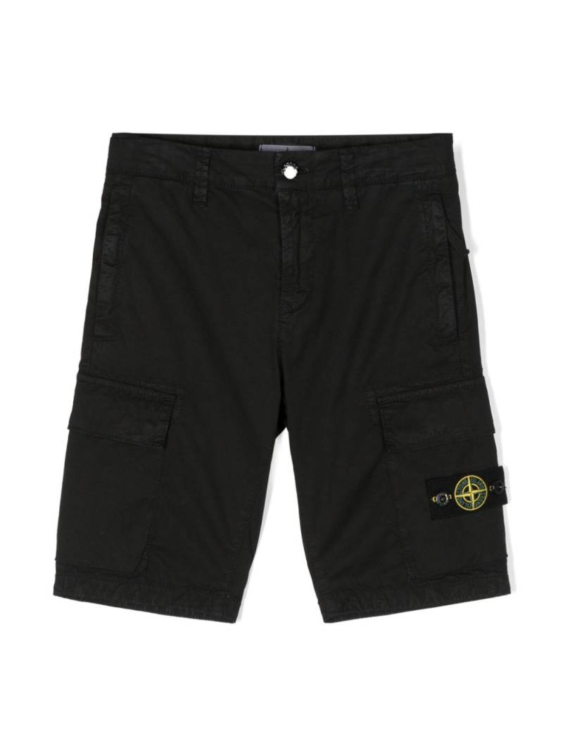 Stone Island Junior Compass-badge cargo shorts - Black von Stone Island Junior