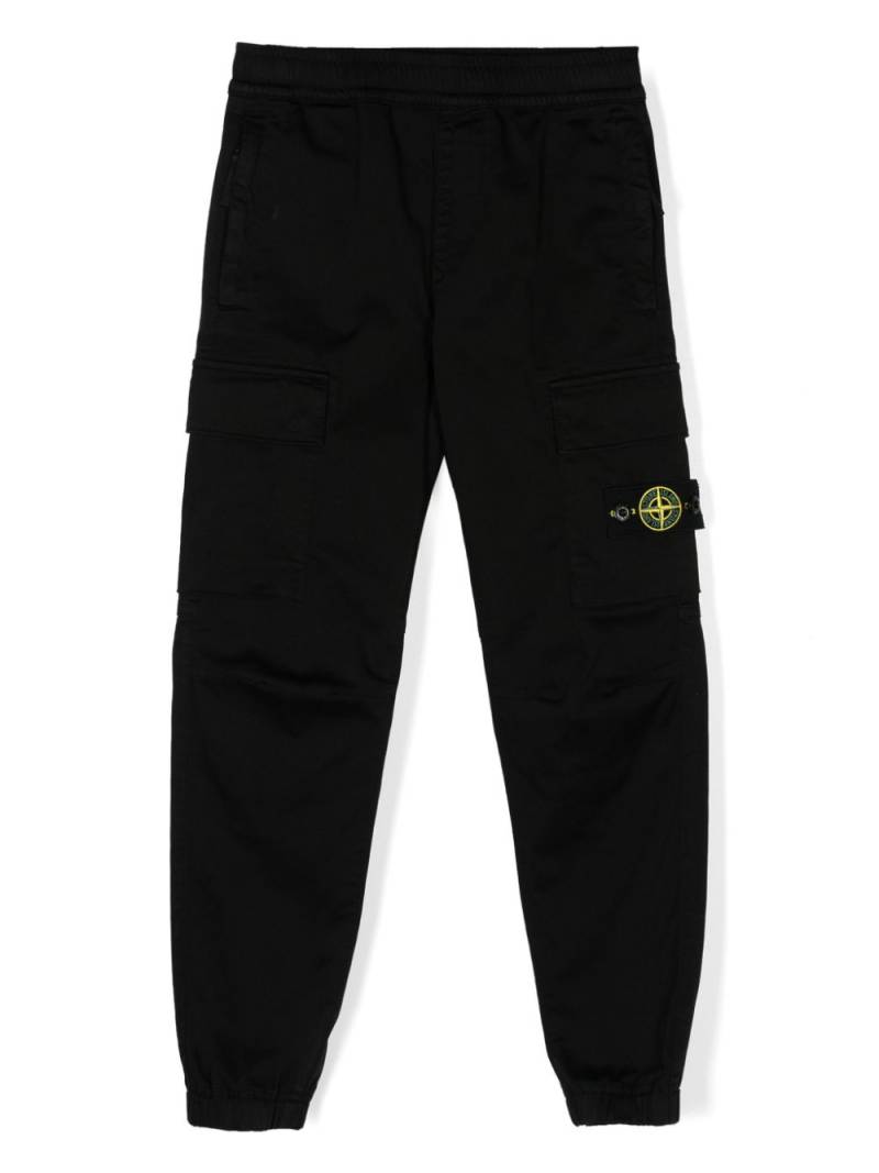 Stone Island Junior Compass-badge cotton cargo trousers - Black von Stone Island Junior