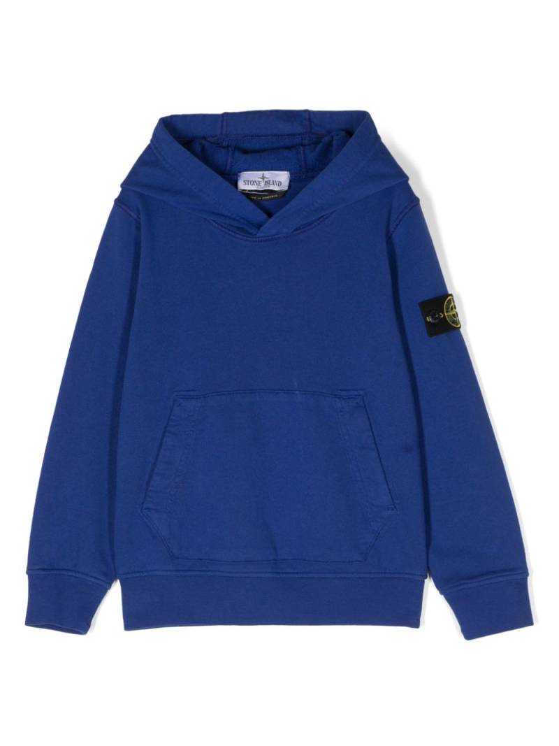 Stone Island Junior Compass-badge cotton hoodie - Blue von Stone Island Junior