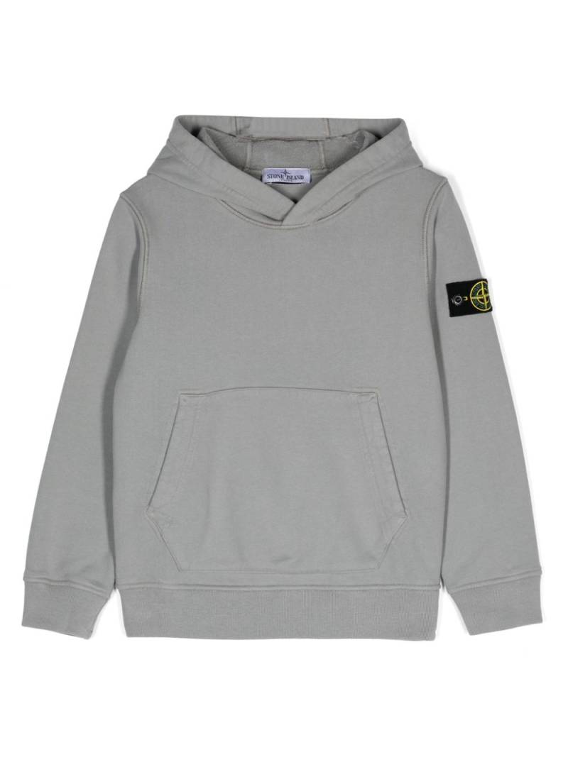 Stone Island Junior Compass-badge cotton hoodie - Grey von Stone Island Junior