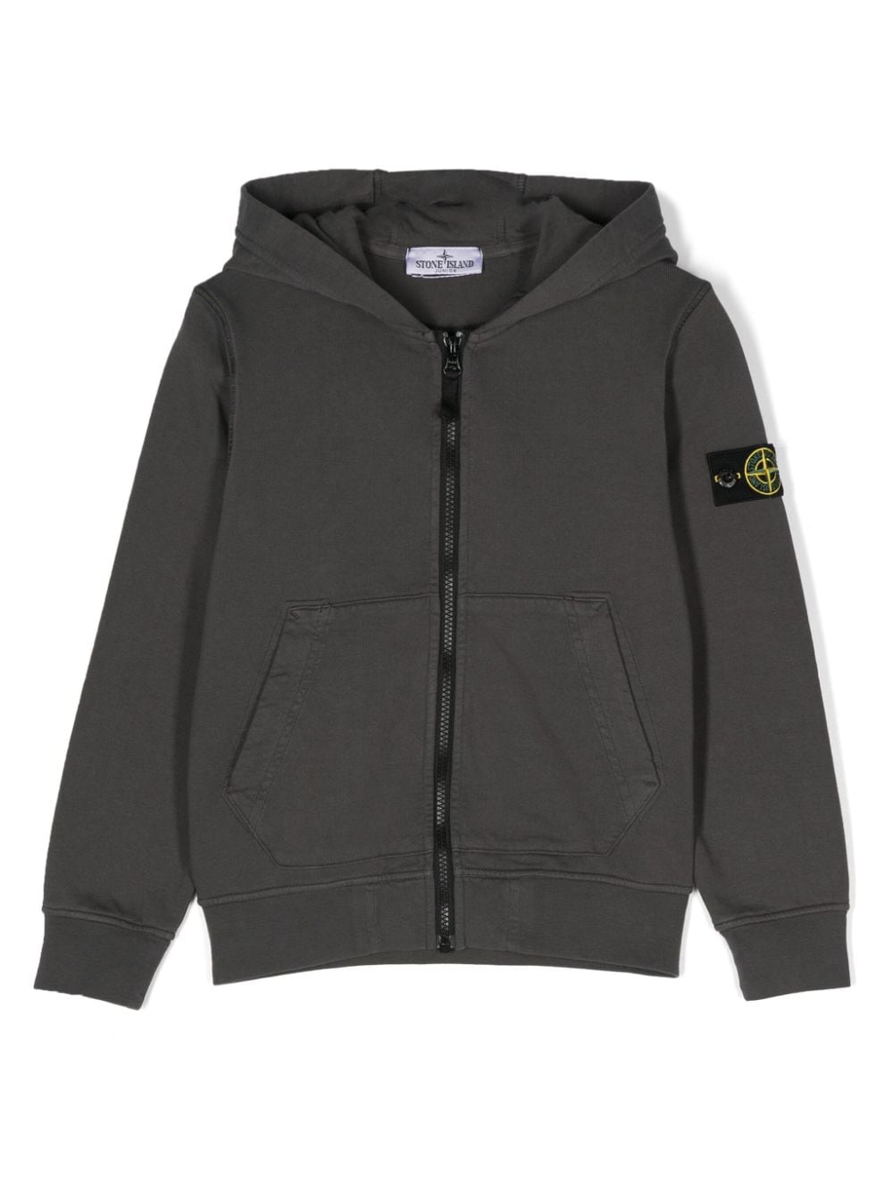 Stone Island Junior Compass-badge cotton hoodie - Grey von Stone Island Junior