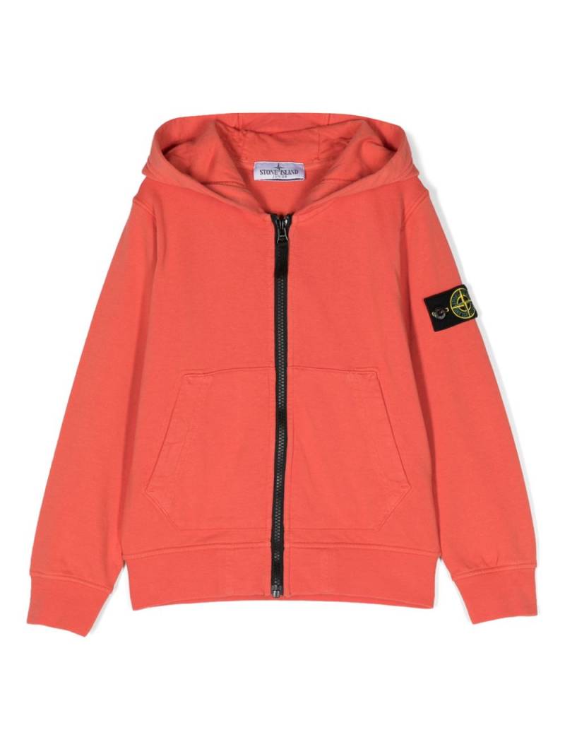 Stone Island Junior Compass-badge cotton hoodie - Orange von Stone Island Junior