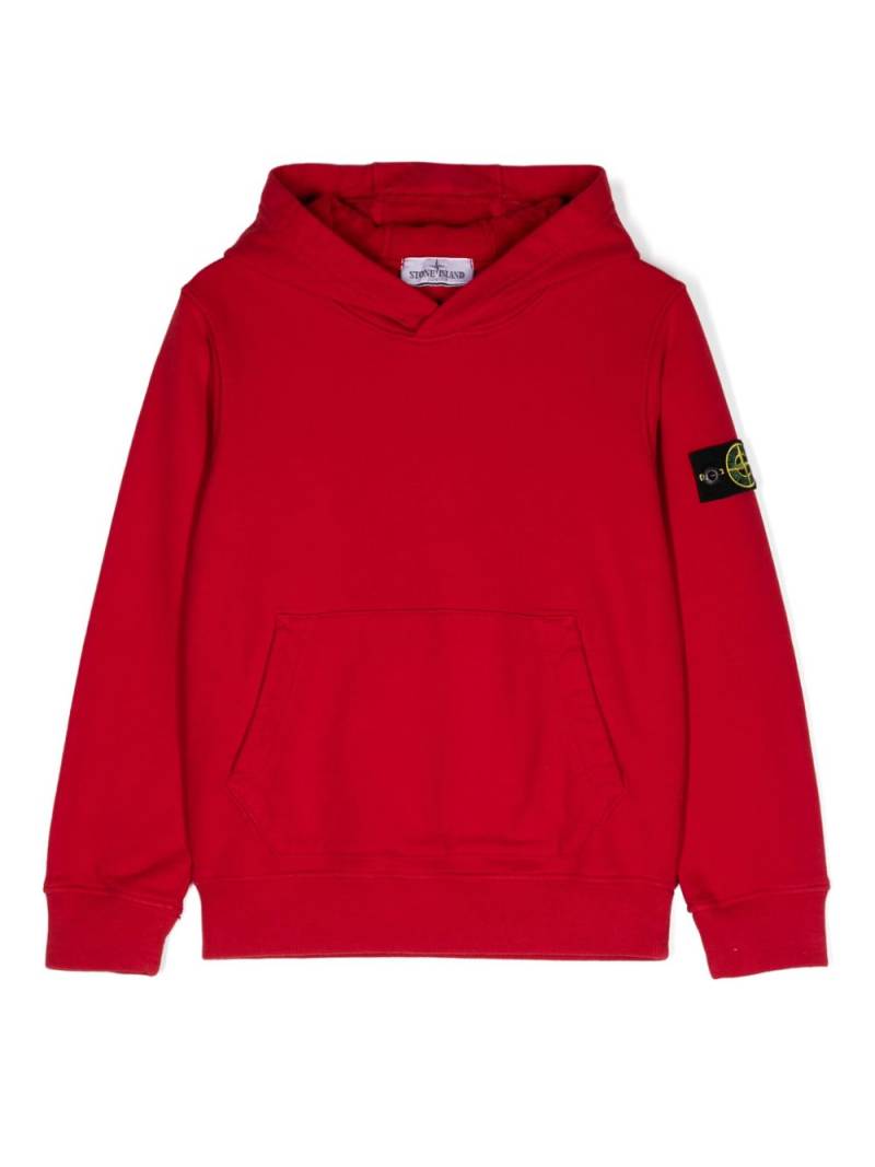 Stone Island Junior Compass-badge cotton hoodie - Red von Stone Island Junior