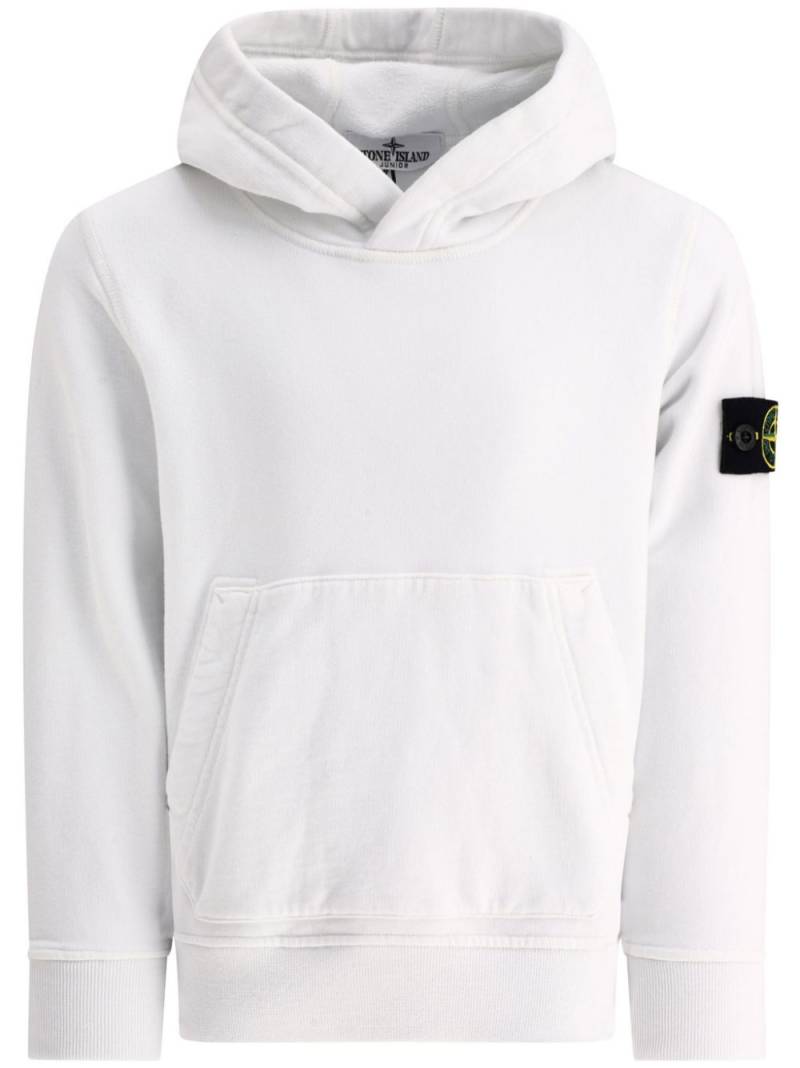 Stone Island Junior Compass-badge cotton hoodie - White von Stone Island Junior