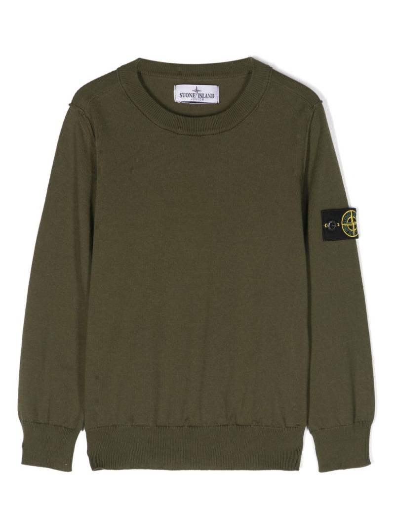 Stone Island Junior Compass-badge cotton jumper - Green von Stone Island Junior