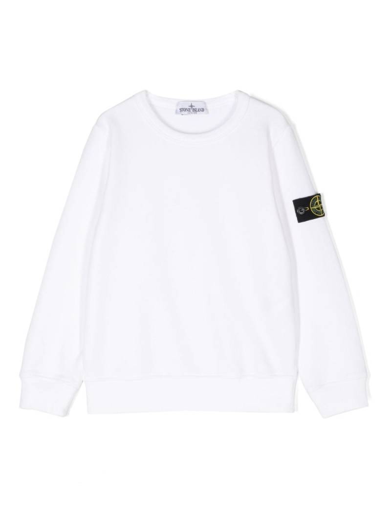 Stone Island Junior Compass-badge cotton sweatshirt - White von Stone Island Junior