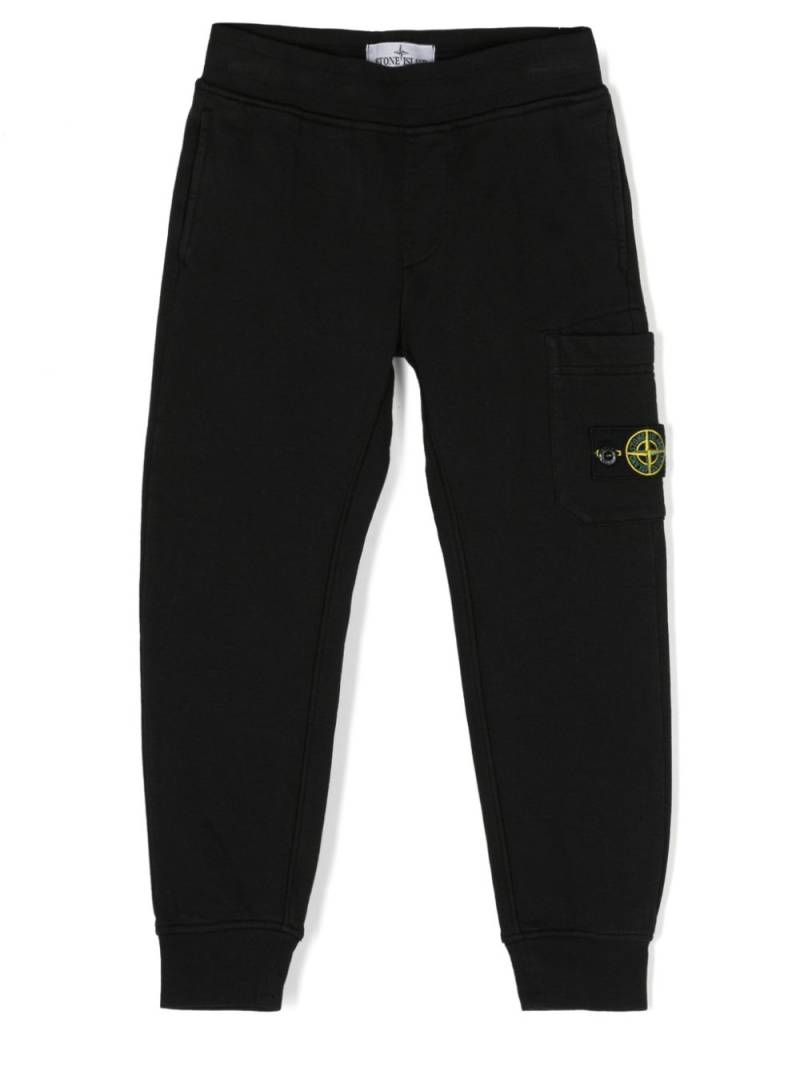 Stone Island Junior Compass-badge cotton track pants - Black von Stone Island Junior