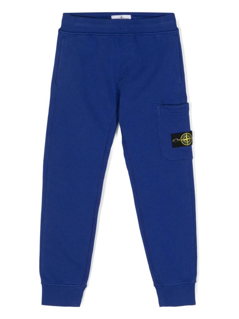 Stone Island Junior Compass-badge cotton track pants - Blue von Stone Island Junior