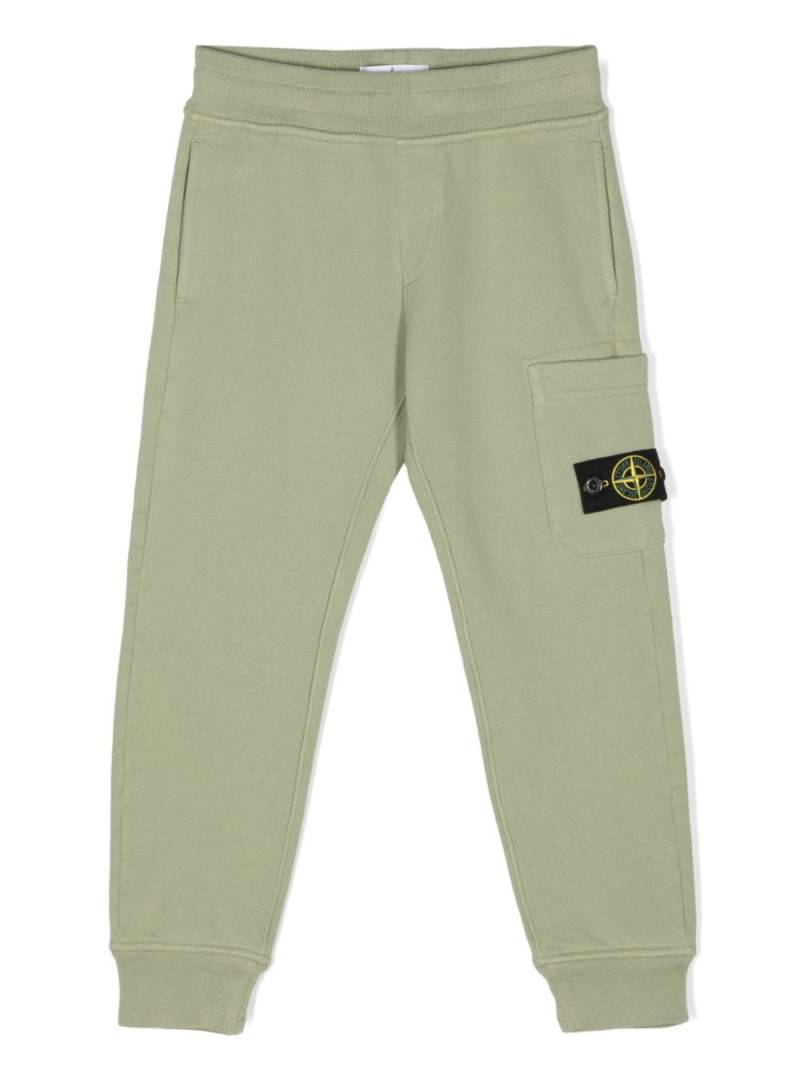 Stone Island Junior Compass-badge cotton track pants - Green von Stone Island Junior