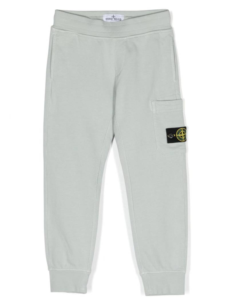 Stone Island Junior Compass-badge cotton track pants - Grey von Stone Island Junior