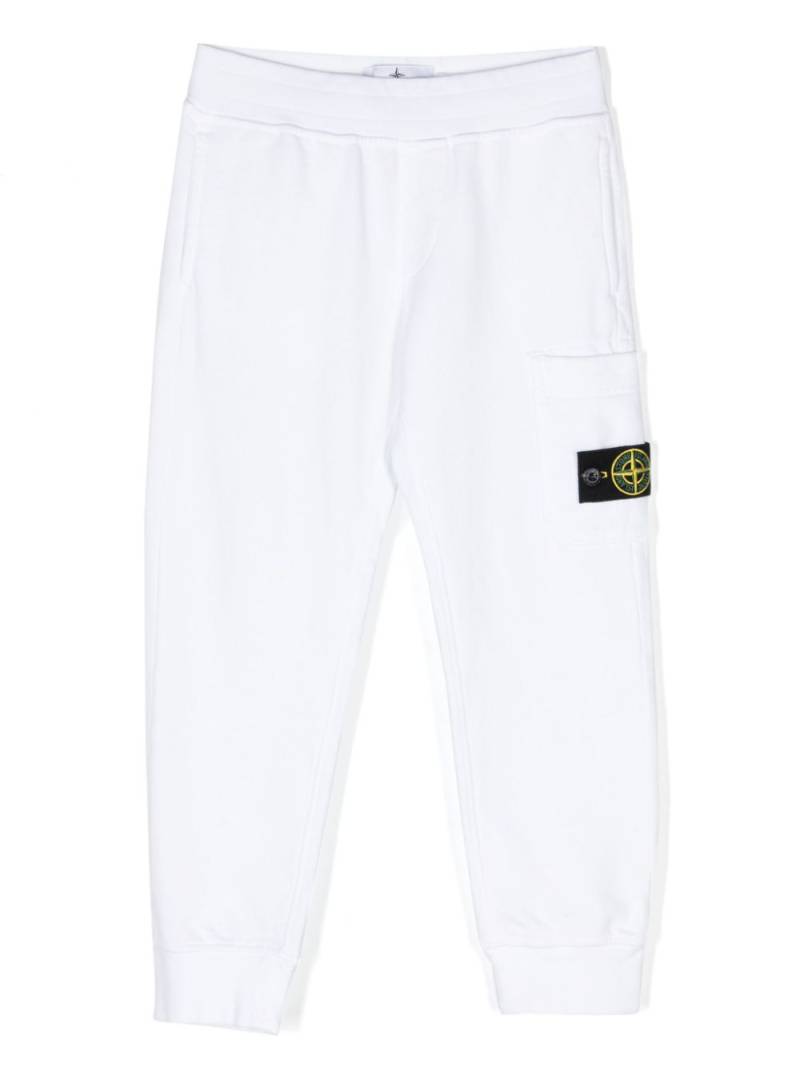 Stone Island Junior Compass-badge cotton track pants - White von Stone Island Junior