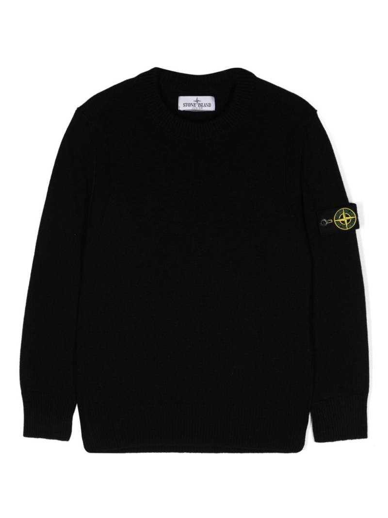 Stone Island Junior Compass-badge crew-neck jumper - Black von Stone Island Junior