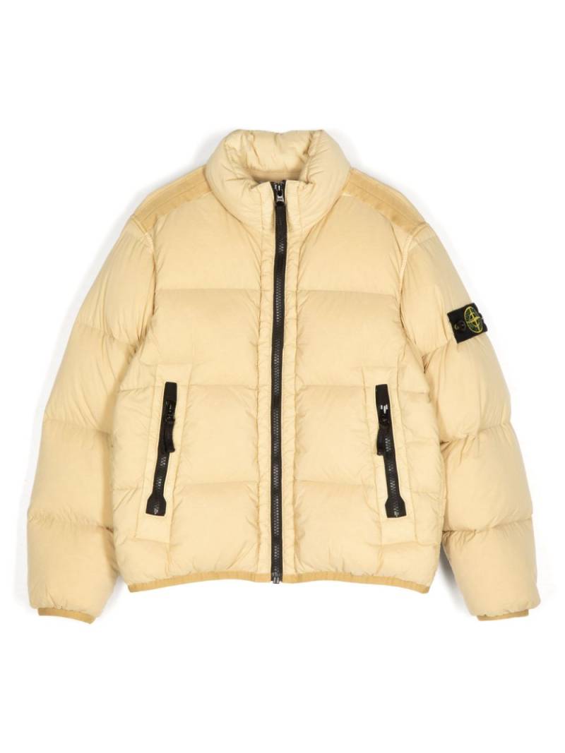 Stone Island Junior Compass-badge down jacket - Yellow von Stone Island Junior