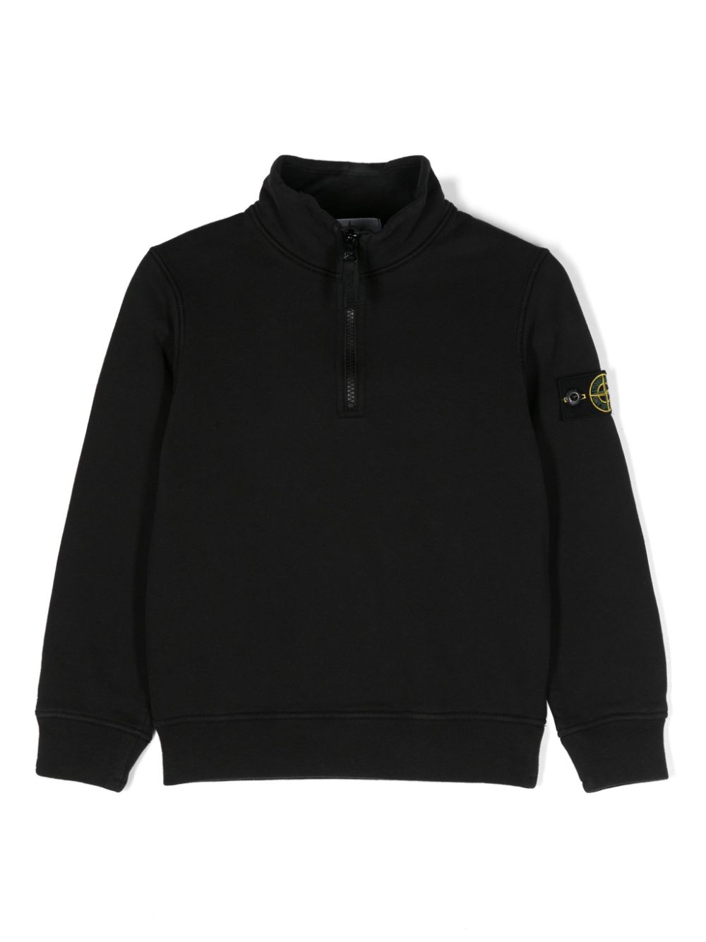 Stone Island Junior Compass-badge half-zipped sweatshirt - Black von Stone Island Junior