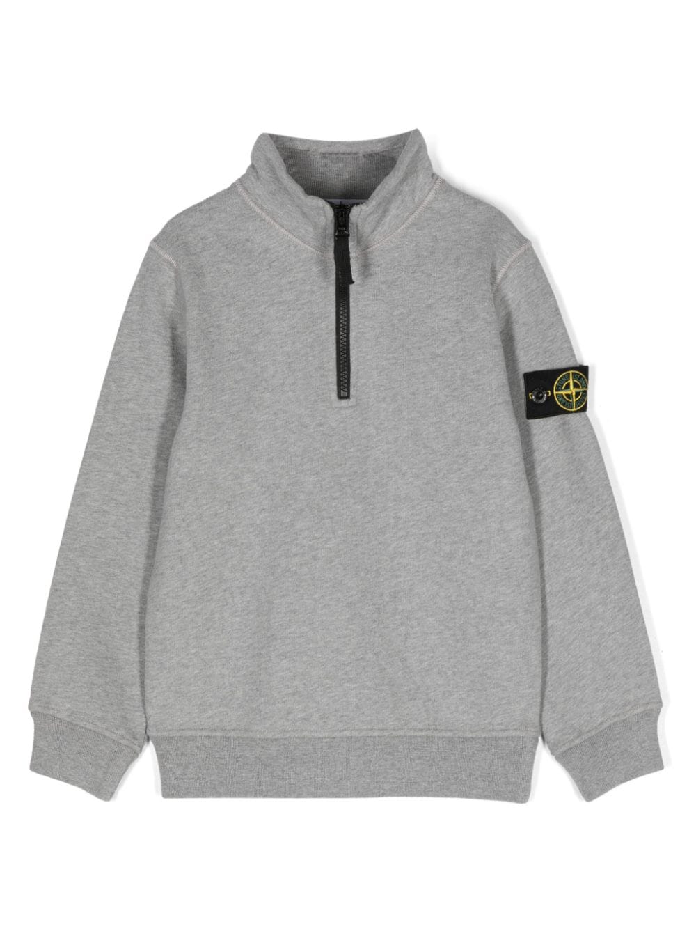 Stone Island Junior Compass-badge half-zipped sweatshirt - Grey von Stone Island Junior