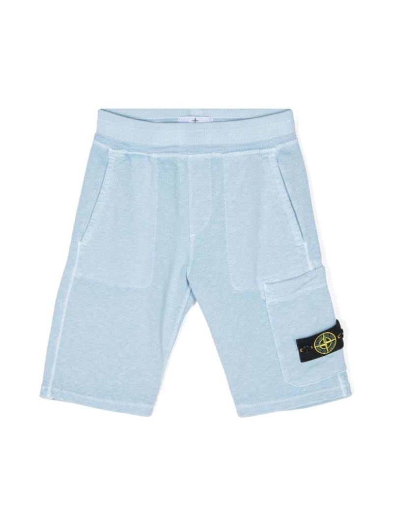 Stone Island Junior Compass-badge jersey shorts - Blue von Stone Island Junior