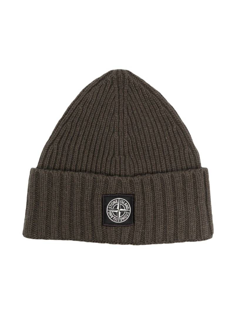 Stone Island Junior Compass-badge knitted beanie hat - Green von Stone Island Junior