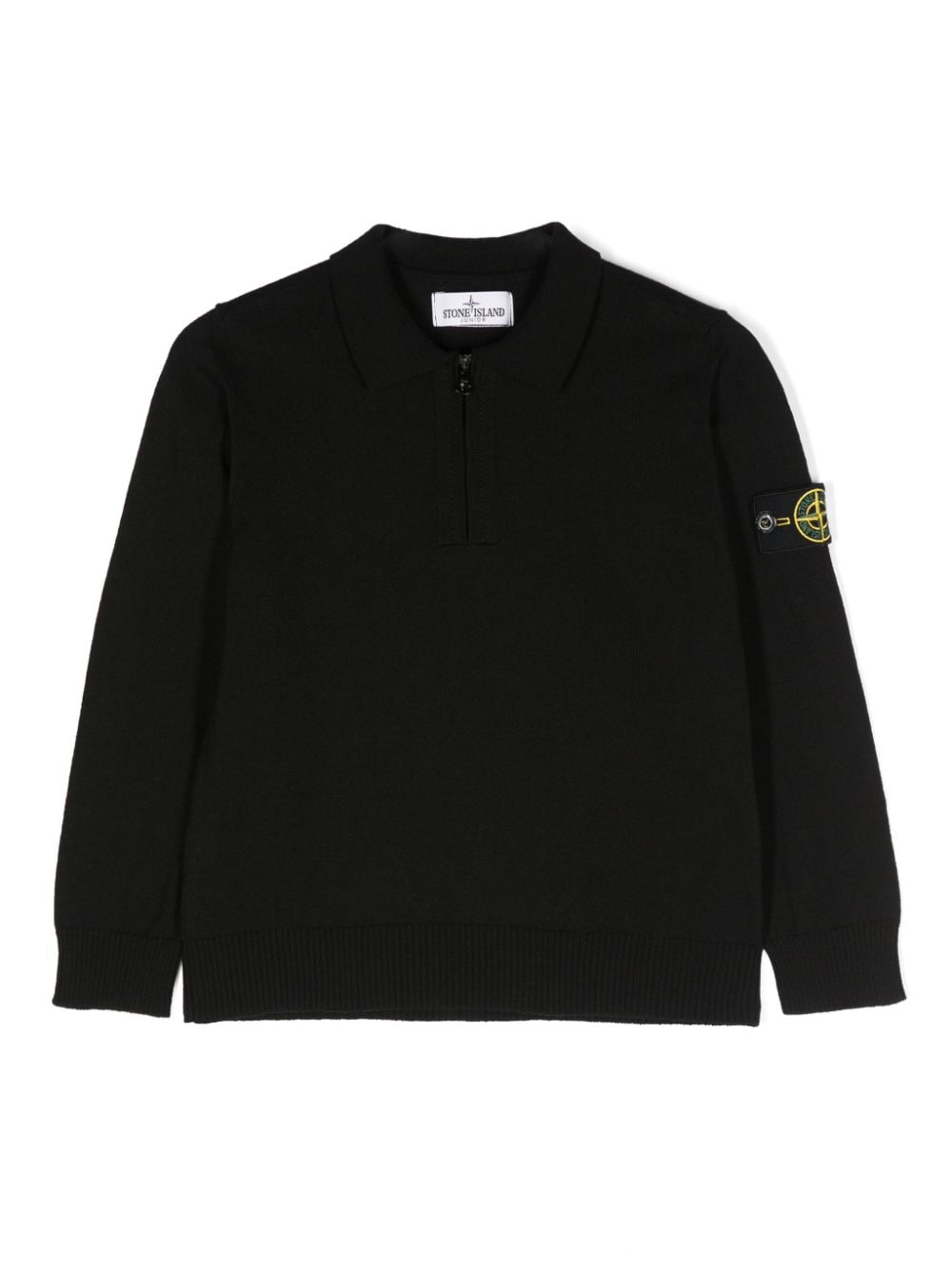 Stone Island Junior Compass-badge knitted polo shirt - Black von Stone Island Junior