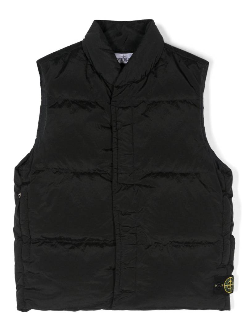 Stone Island Junior logo-patch padded gilet - Black von Stone Island Junior