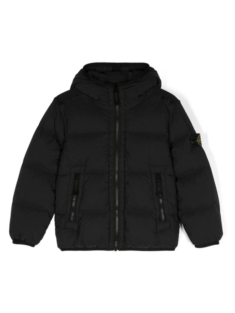 Stone Island Junior Compass-badge padded jacket - Black von Stone Island Junior