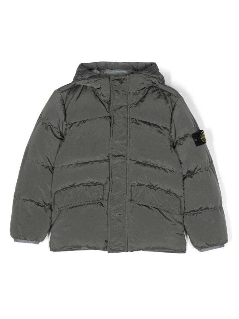 Stone Island Junior Compass-badge padded jacket - Grey von Stone Island Junior