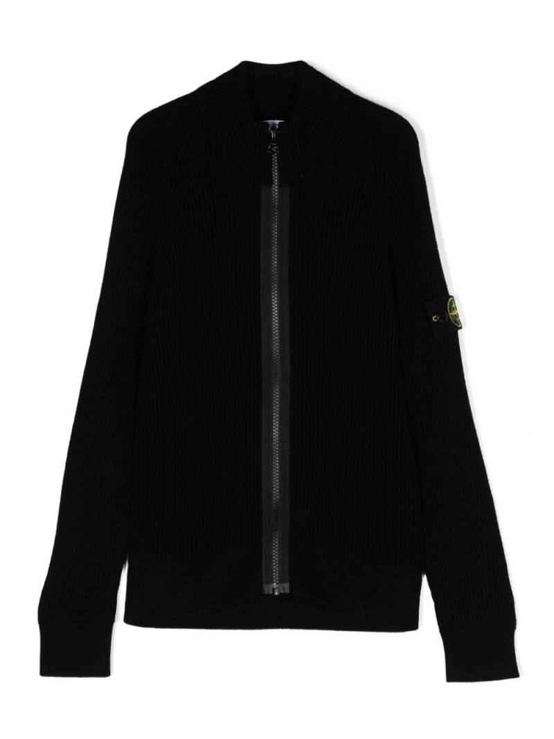 Stone Island Junior Compass-badge raglan cardigan - Black von Stone Island Junior