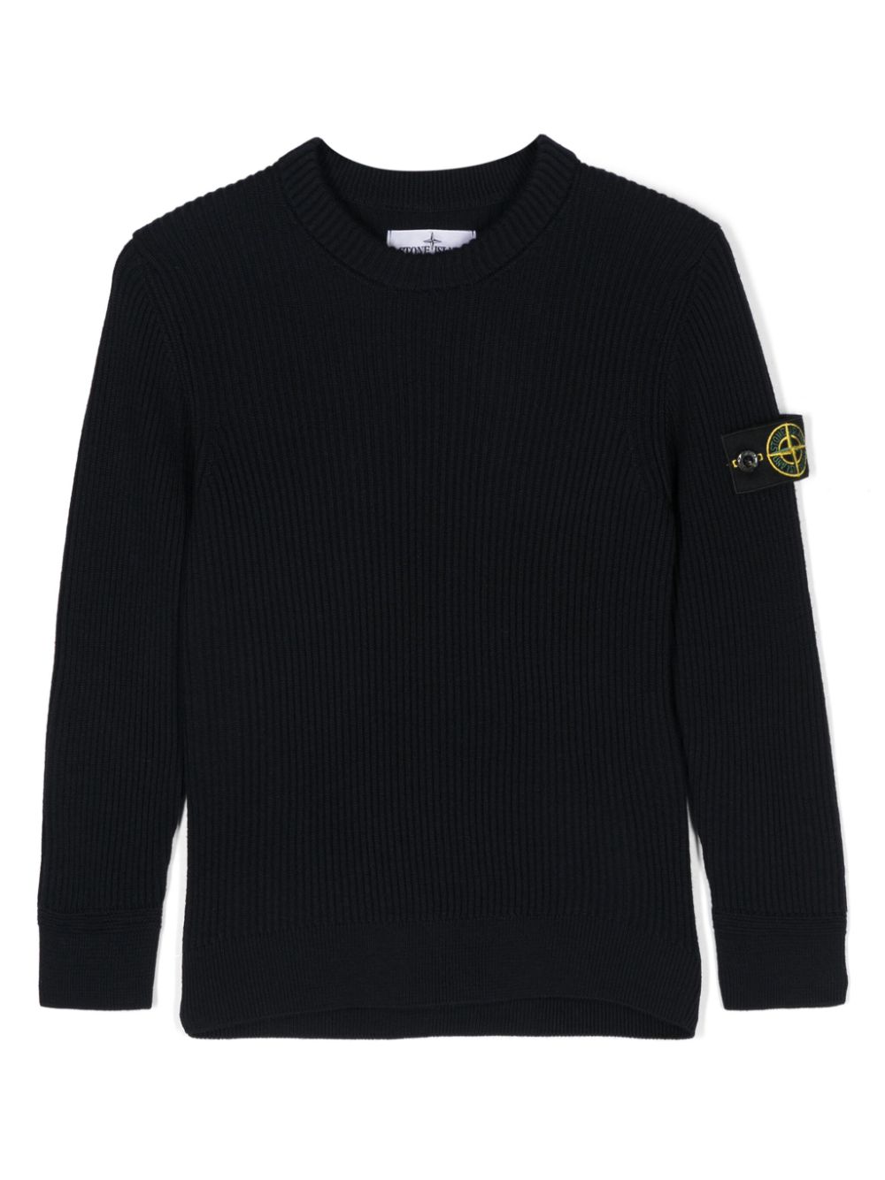 Stone Island Junior Compass-badge ribbed jumper - Black von Stone Island Junior