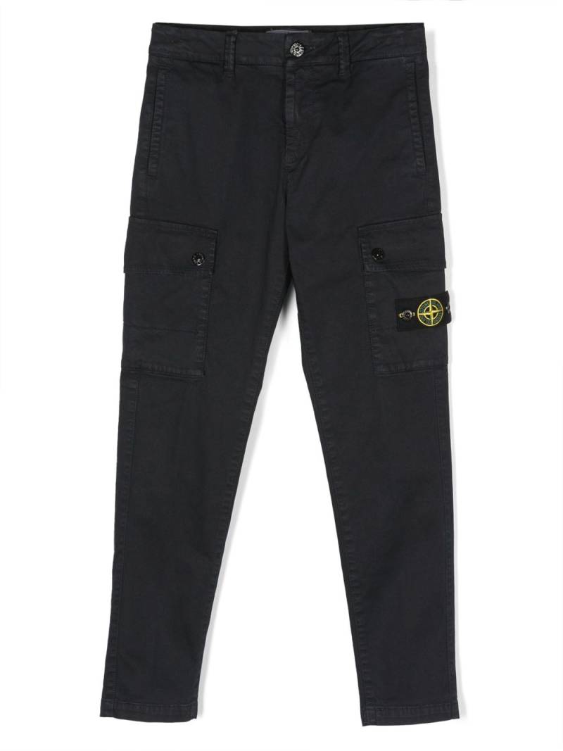 Stone Island Junior Compass-badge slim-fit cargo trousers - Blue von Stone Island Junior