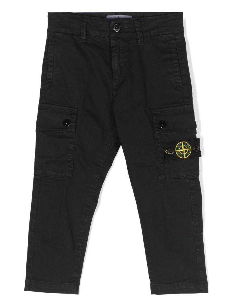 Stone Island Junior Compass-badge straight-leg trousers - Black von Stone Island Junior