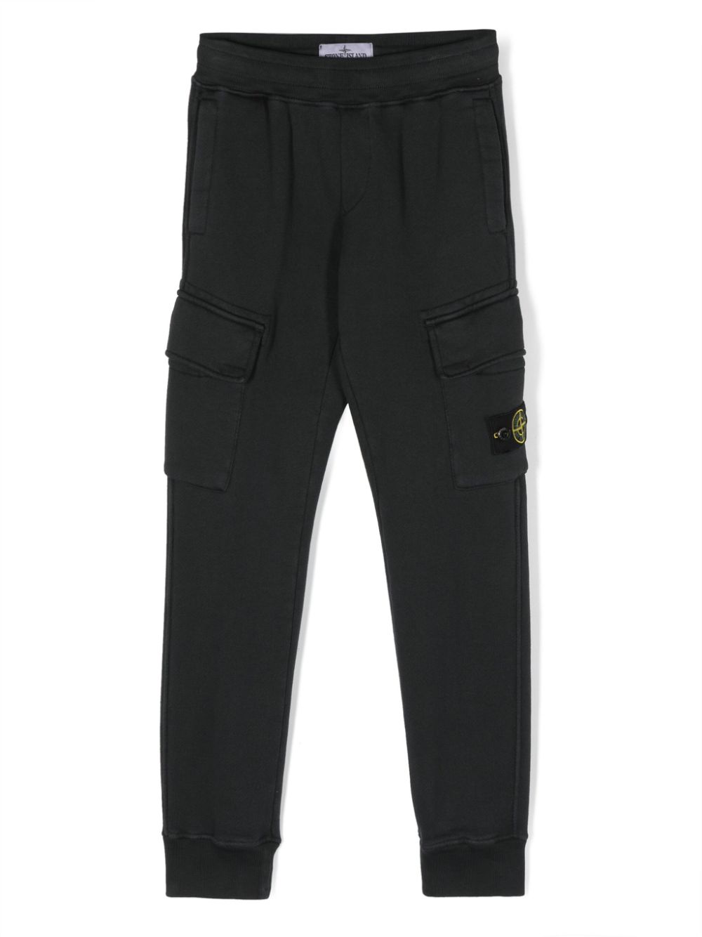 Stone Island Junior Compass badge tapered cotton trousers - Black von Stone Island Junior