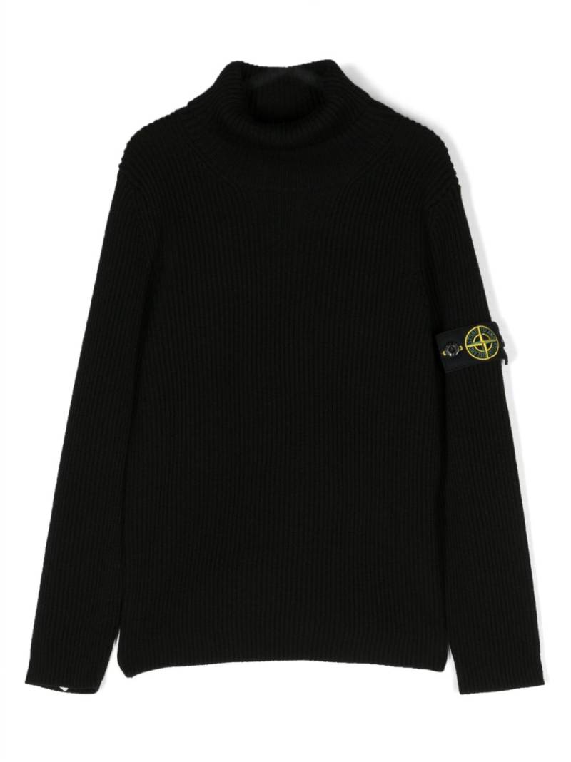 Stone Island Junior Compass-badge virgin-wool jumper - Black von Stone Island Junior