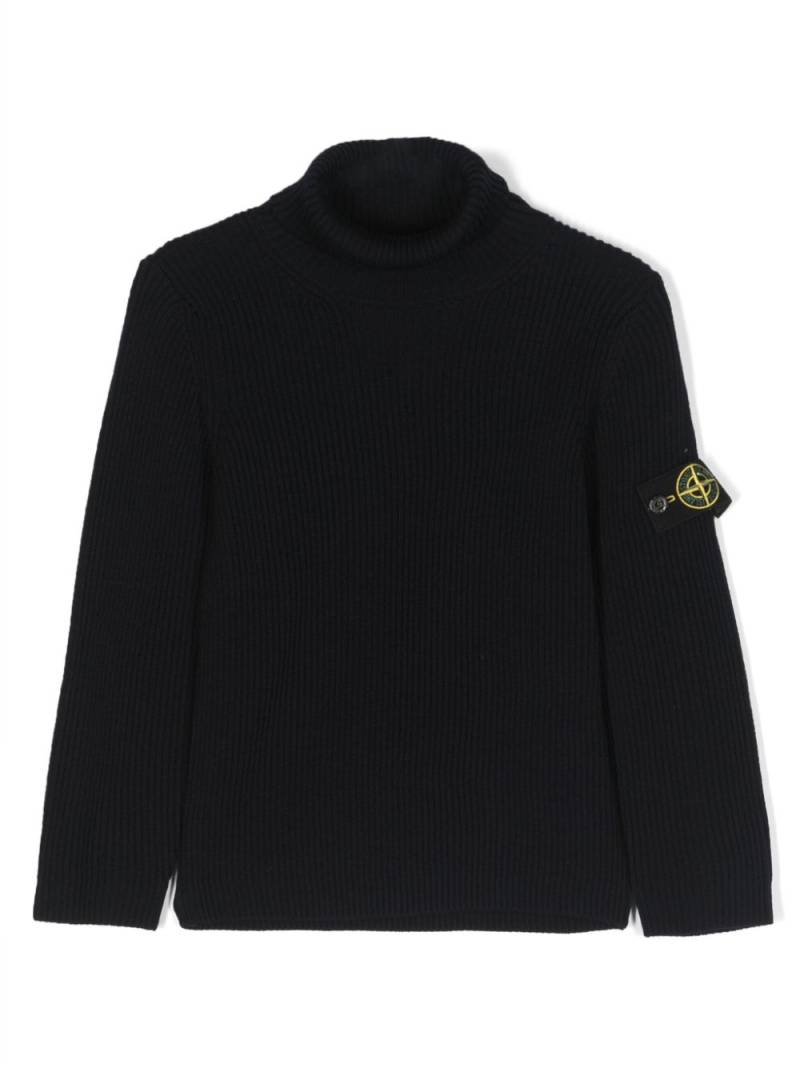 Stone Island Junior Compass-badge virgin-wool jumper - Blue von Stone Island Junior