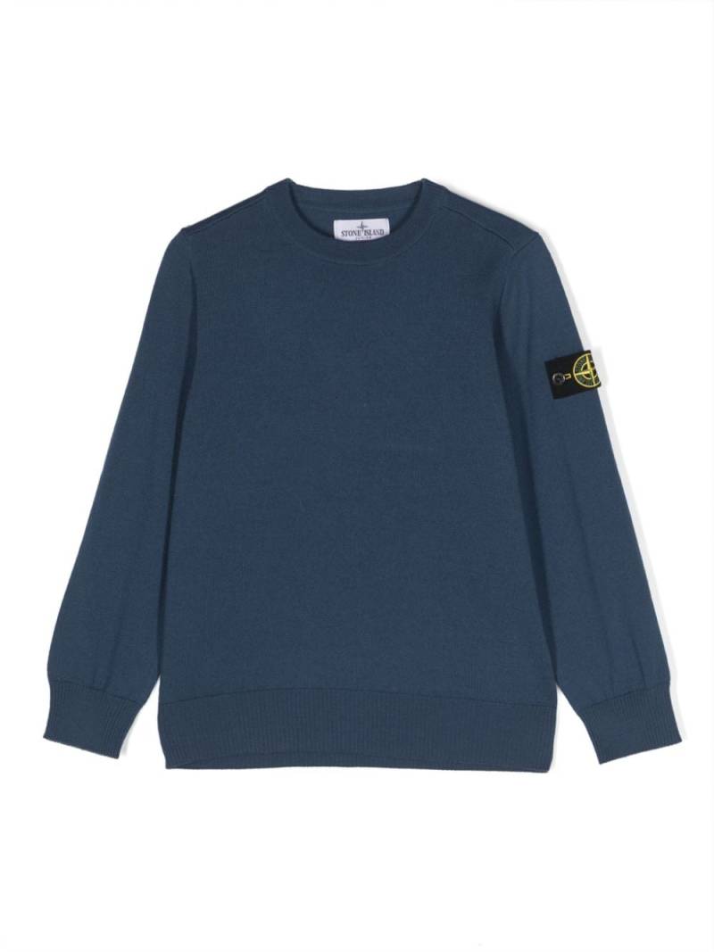 Stone Island Junior Compass-badge virgin-wool jumper - Blue von Stone Island Junior