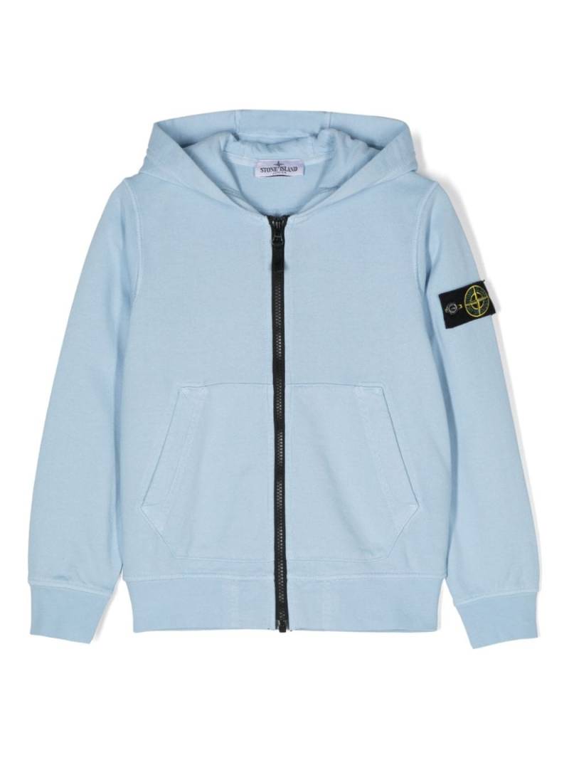 Stone Island Junior Compass-badge zip-up hoodie - Blue von Stone Island Junior