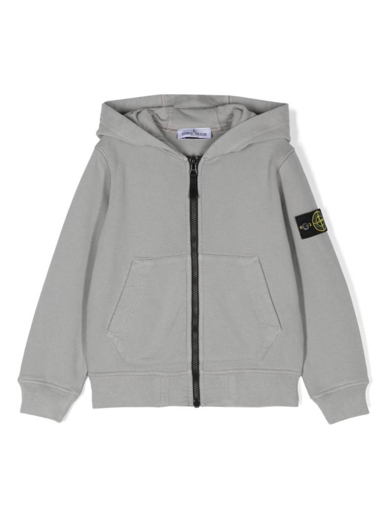 Stone Island Junior Compass-badge zipped hoodie - Grey von Stone Island Junior