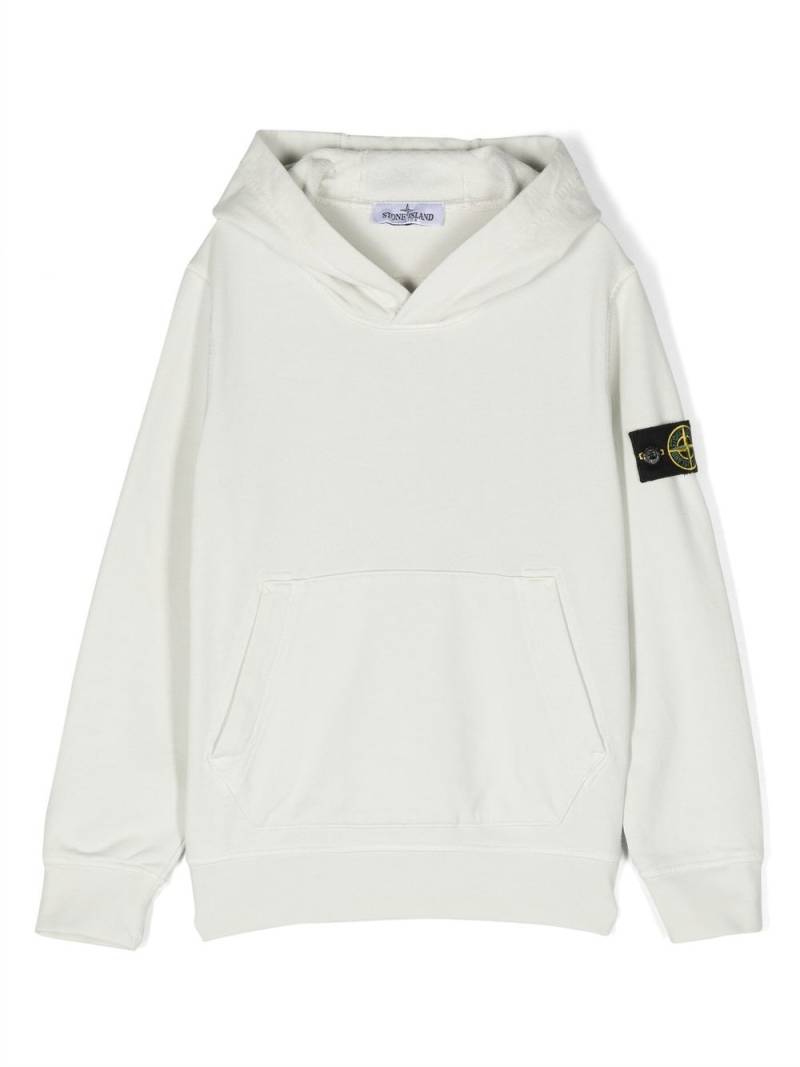 Stone Island Junior Compass-logo cotton hoodie - Grey von Stone Island Junior