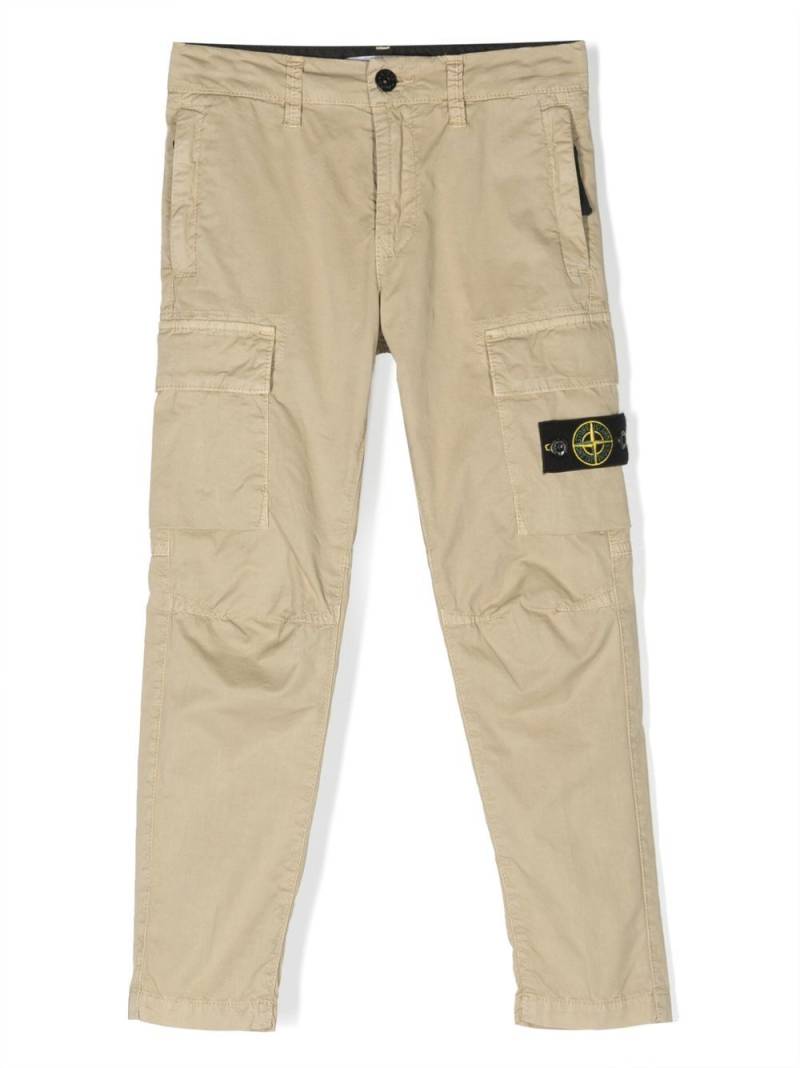 Stone Island Junior Compass-motif cargo trousers - Neutrals von Stone Island Junior