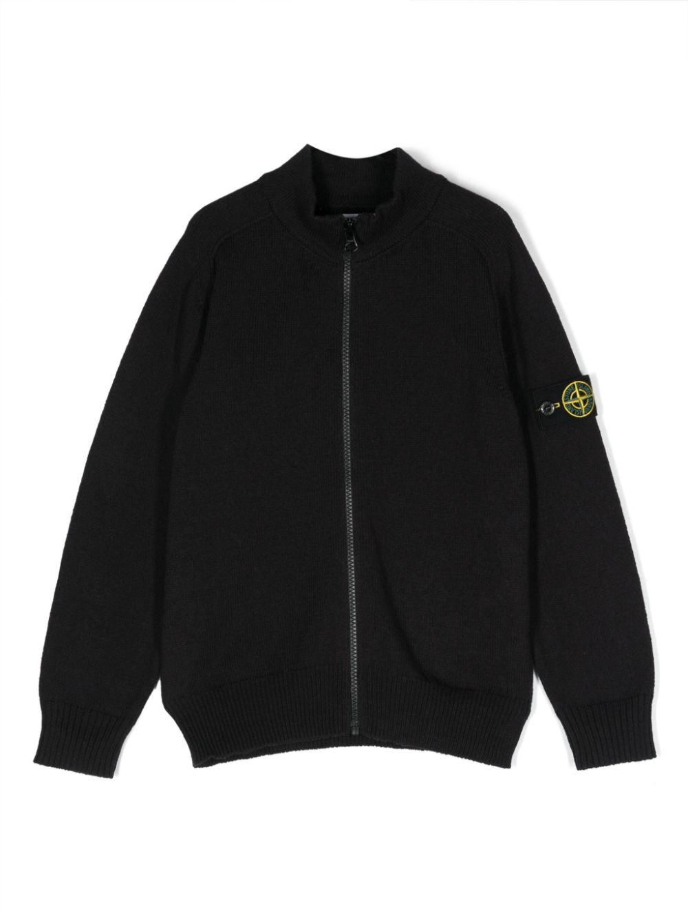 Stone Island Junior Compass-motif cotton cardigan - Black von Stone Island Junior