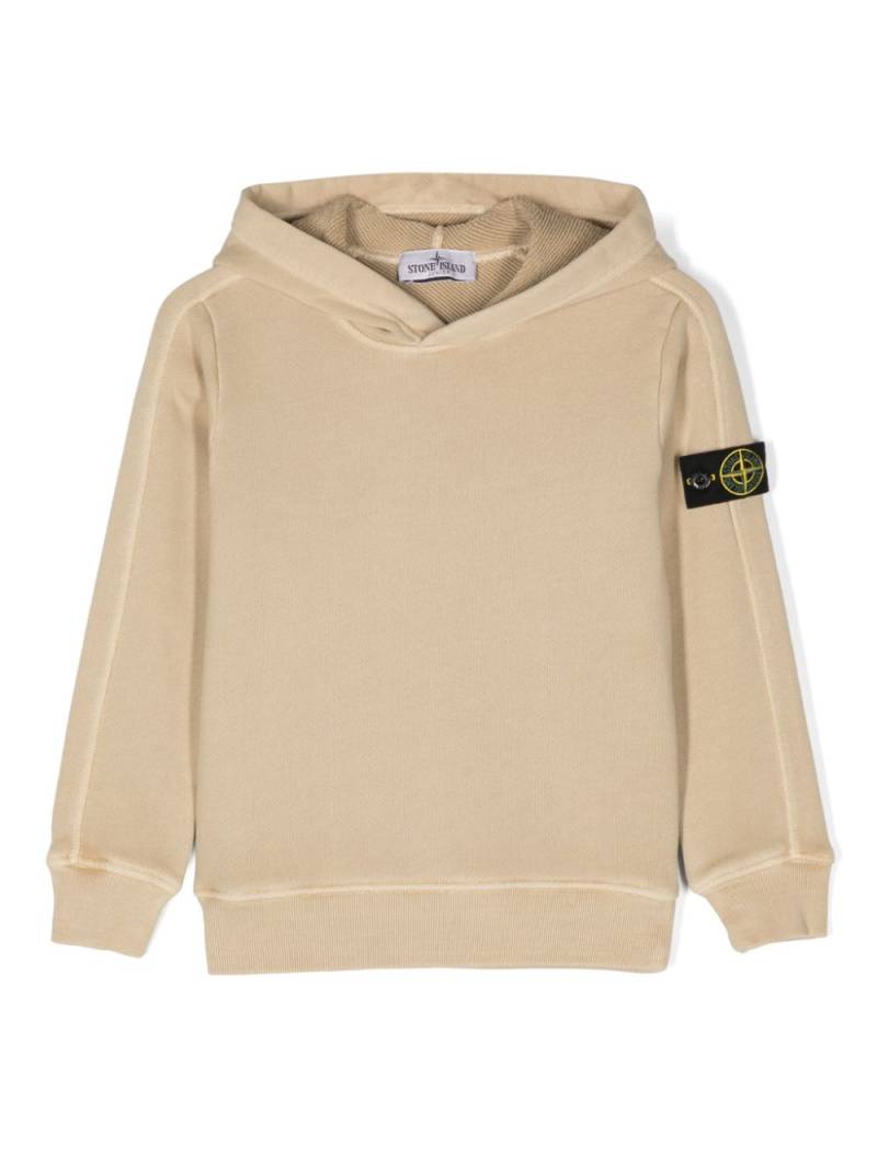 Stone Island Junior Compass-motif cotton hoodie - Neutrals von Stone Island Junior