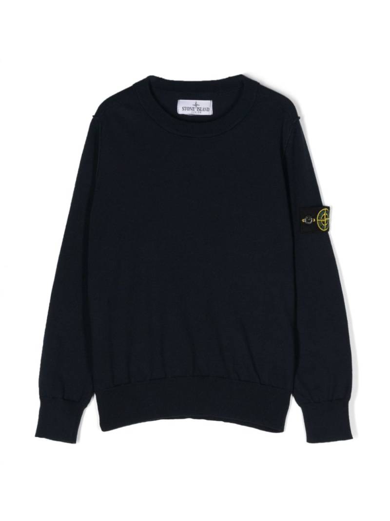 Stone Island Junior Compass-motif cotton jumper - Blue von Stone Island Junior