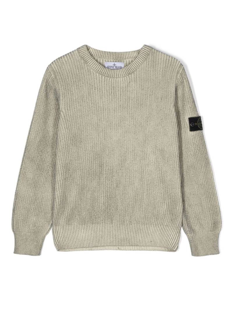 Stone Island Junior Compass-motif cotton jumper - Grey von Stone Island Junior