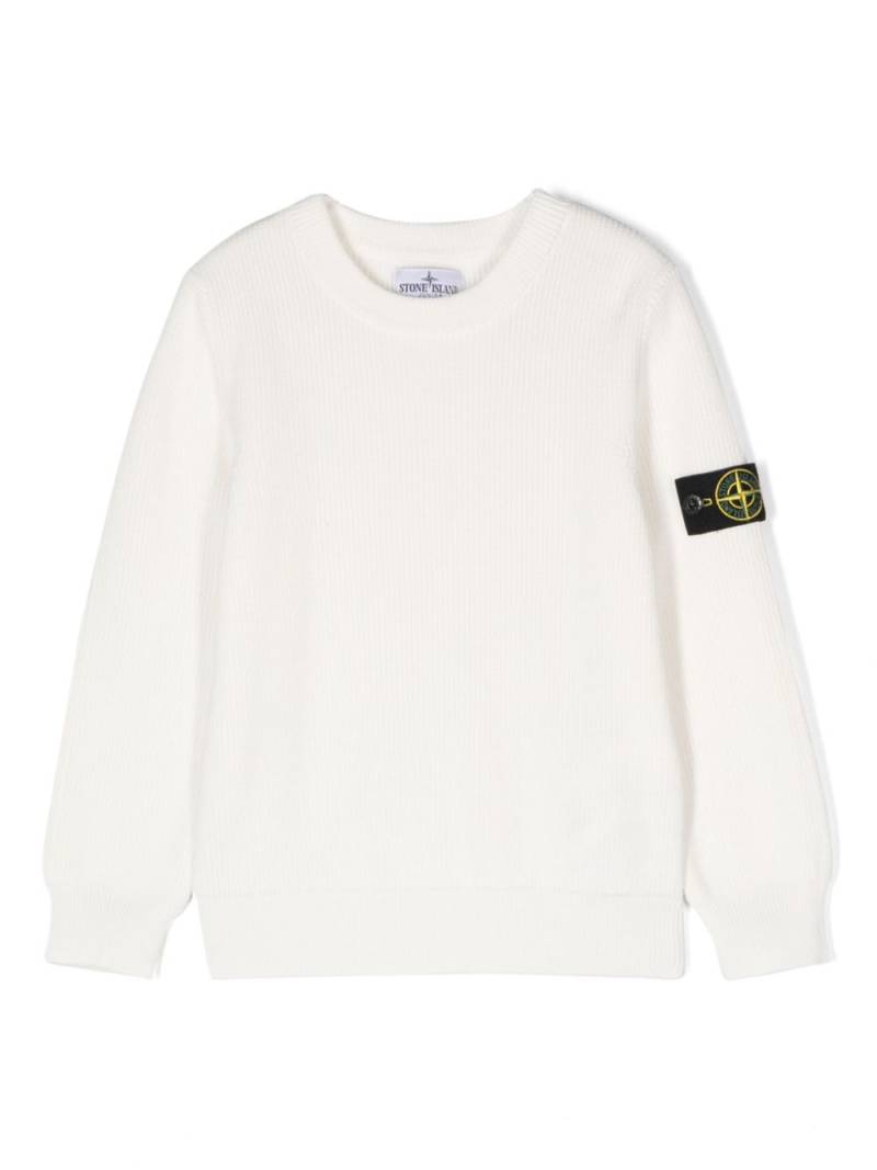 Stone Island Junior Compass-motif cotton jumper - Neutrals von Stone Island Junior