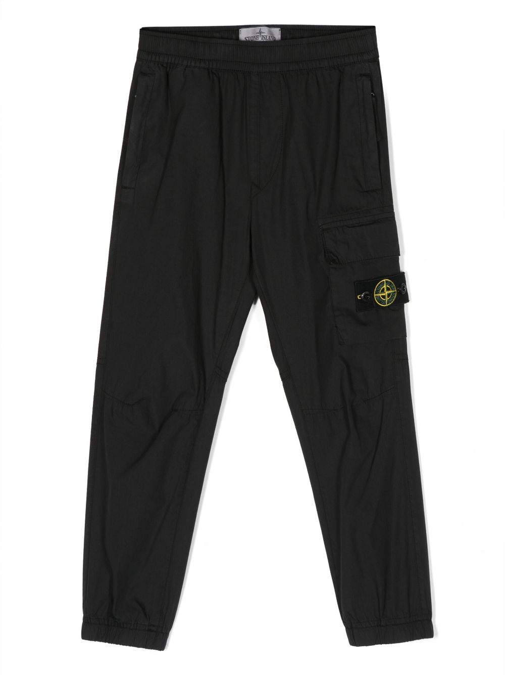 Stone Island Junior Compass-motif cotton trousers - Black von Stone Island Junior