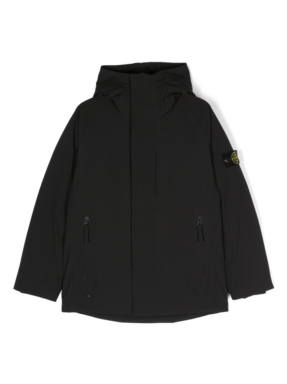 Stone Island Junior Compass-motif feather-down coat - Black von Stone Island Junior