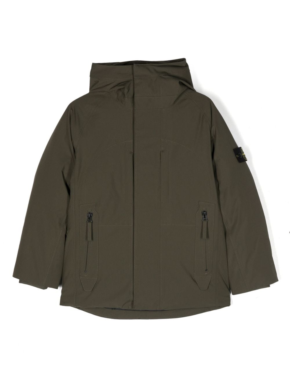 Stone Island Junior Compass-motif feather-down coat - Green von Stone Island Junior