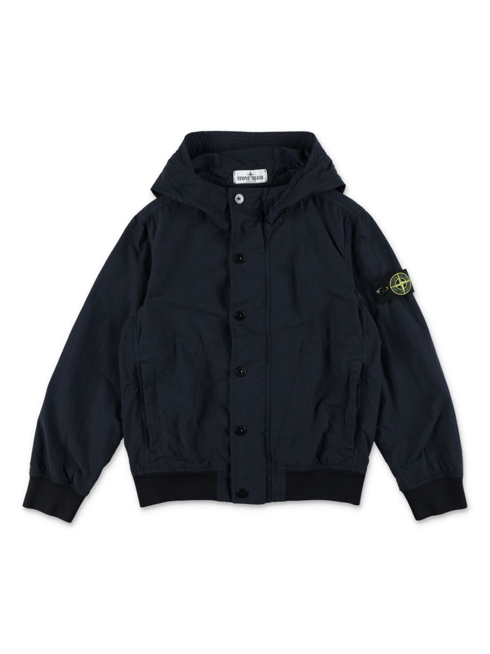 Stone Island Junior Compass-motif hooded bomber jacket - Blue von Stone Island Junior