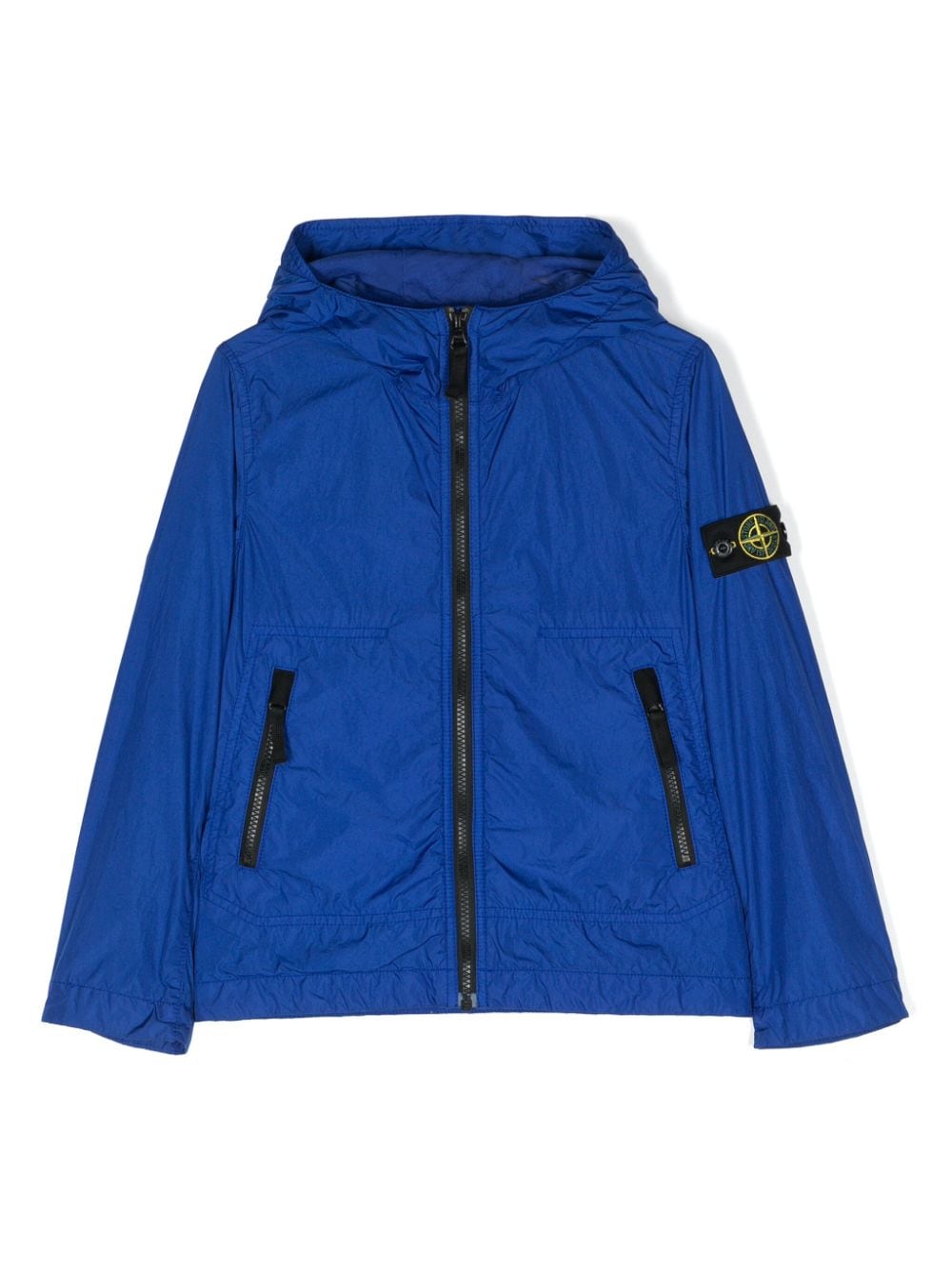 Stone Island Junior Compass-motif hooded jacket - Blue von Stone Island Junior