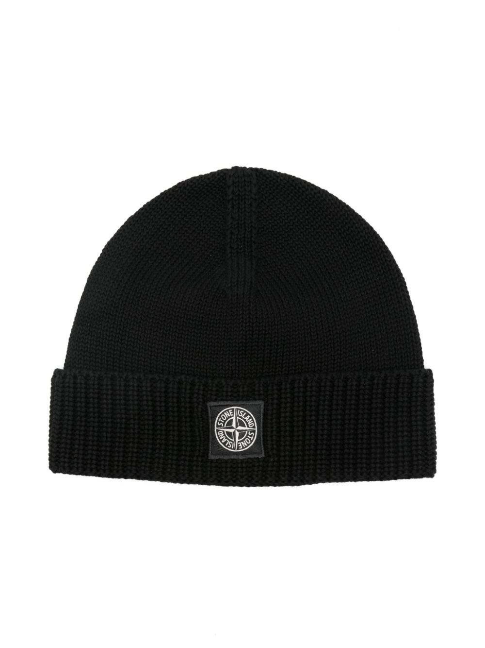 Stone Island Junior Compass-motif knitted beanie - Black von Stone Island Junior