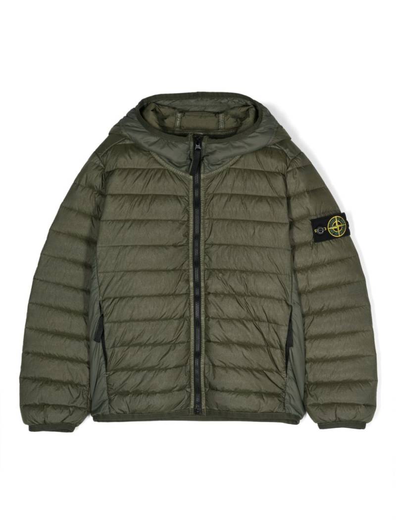 Stone Island Junior Compass-motif padded jacket - Green von Stone Island Junior