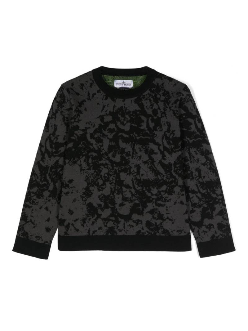 Stone Island Junior Compass-motif patterned jumper - Black von Stone Island Junior